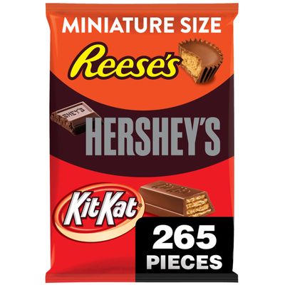 HERSHEY&#39;S, KIT KAT and REESE&#39;S Assorted Milk Chocolate Candy Variety Bag, 80.39 oz (265 Pieces)