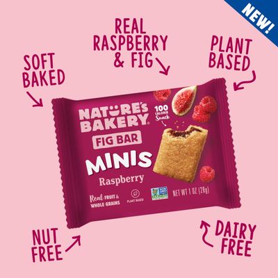 Nature's Bakery Fig Bar Minis, Raspberry, Whole Grain, Vegan Friendly, Kosher, Non-GMO, 10 Ounce (Pack of 6)