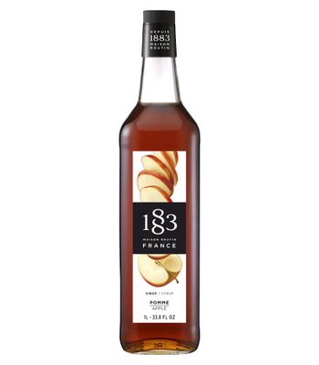 1883 Apple Syrup - Flavored Syrup for Hot &amp; Iced Beverages - Gluten-Free, Vegan, Non-GMO, Kosher, Preservative-Free, Made in France | Glass Bottle 1 Liter (33.8 Fl Oz)