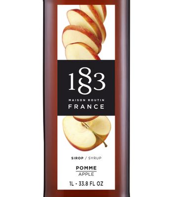 1883 Apple Syrup - Flavored Syrup for Hot & Iced Beverages - Gluten-Free, Vegan, Non-GMO, Kosher, Preservative-Free, Made in France | Glass Bottle 1 Liter (33.8 Fl Oz)