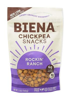 BIENA Chickpea Snacks - Crunchy Roasted Chickpeas - High Fiber Vegan Protein Snacks for Adults and Kids - 5 Ounce Individual Pack - Rockin&#39; Ranch