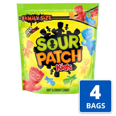 SOUR PATCH KIDS Soft &amp; Chewy Candy, Family Size, Bulk Candy, 4 - 1.8 lb Bags