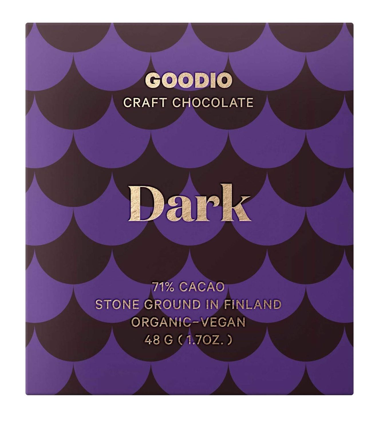 Goodio Organic Chocolate Bar, Dark 71%, 1.7 Ounce, Vegan, Gluten-free, Soy-Free, non-GMO