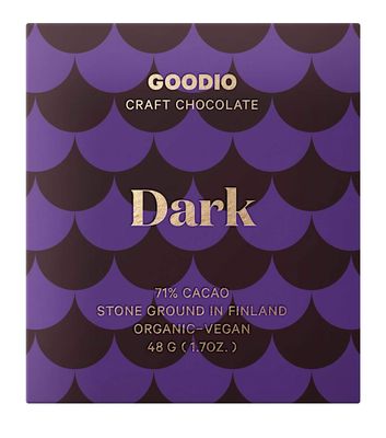 Goodio Organic Chocolate Bar, Dark 71%, 1.7 Ounce, Vegan, Gluten-free, Soy-Free, non-GMO
