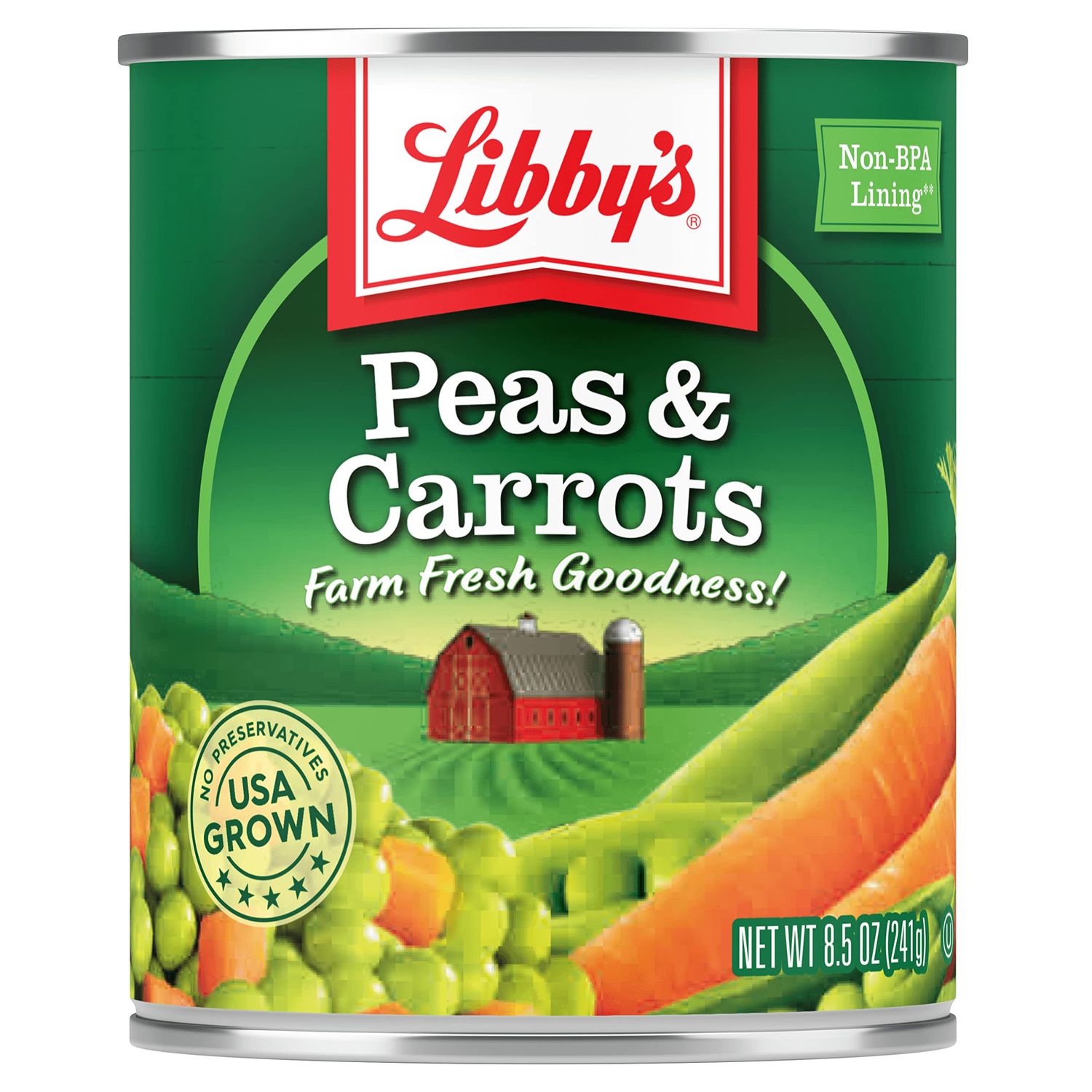 Libby&#39;s Peas &amp; Carrots | Deliciously Sweet, Vibrantly Orange Diced Carrots &amp; Succulent Green Sweet Peas | Grown &amp; Made in USA | 8.5 oz (Pack of 12)