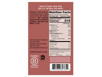 Lake Champlain 80% Cocoa Organic Dark Chocolate Squares, 100 Pieces, 2.5 Pounds