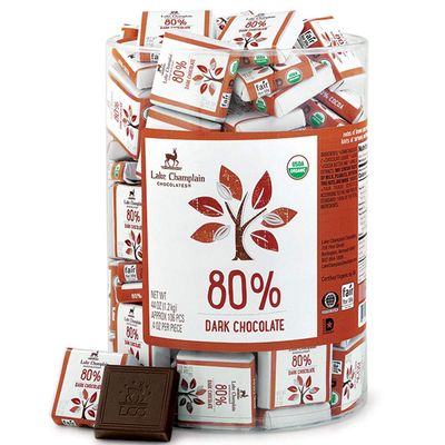 Lake Champlain 80% Cocoa Organic Dark Chocolate Squares, 100 Pieces, 2.5 Pounds