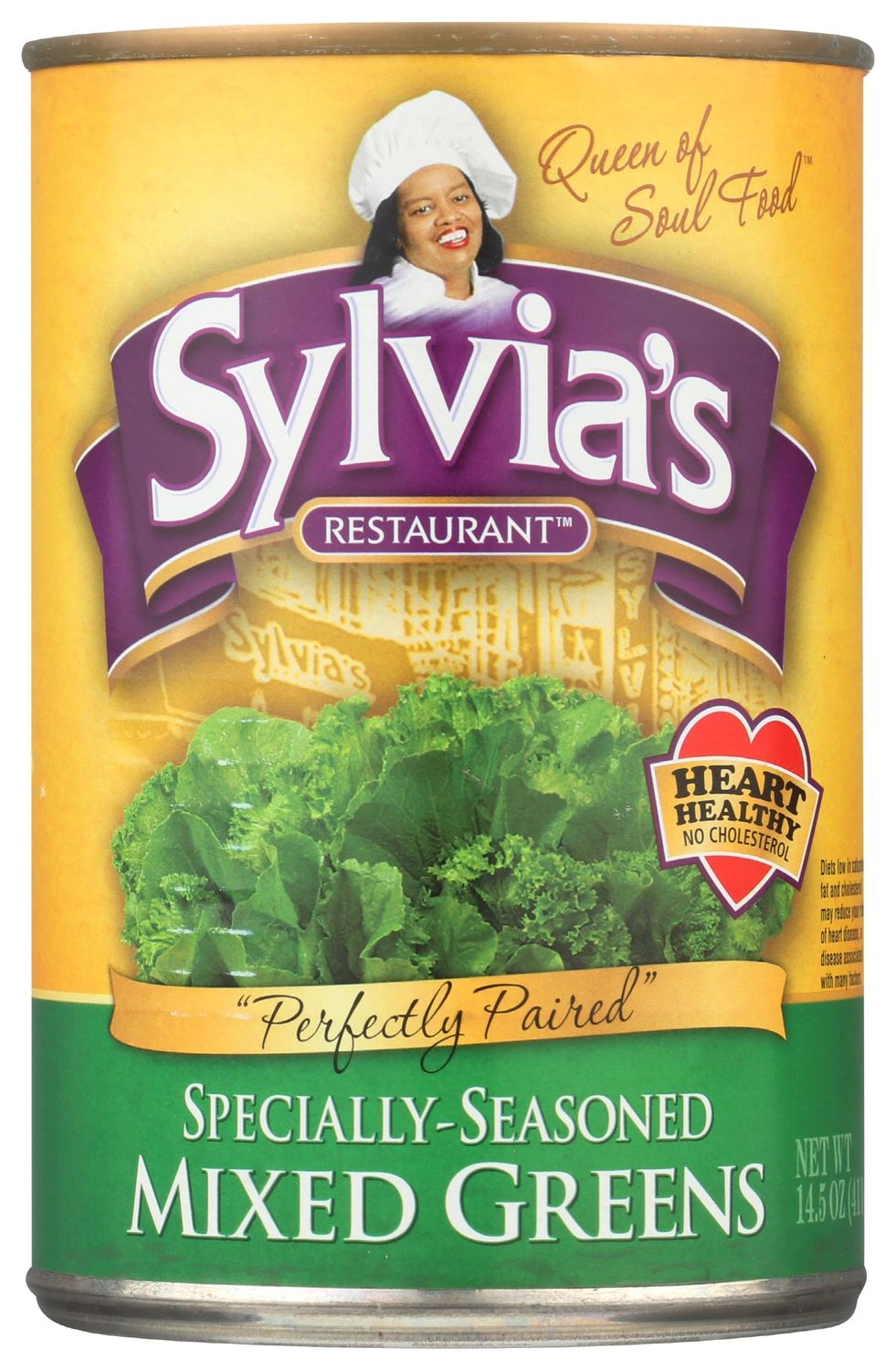 Sylvia&#39;s Restaurant Specially-Seasoned Mixed Greens, Heart Healthy, Cholesterol Free, 14.5 Ounce (Pack of 12)