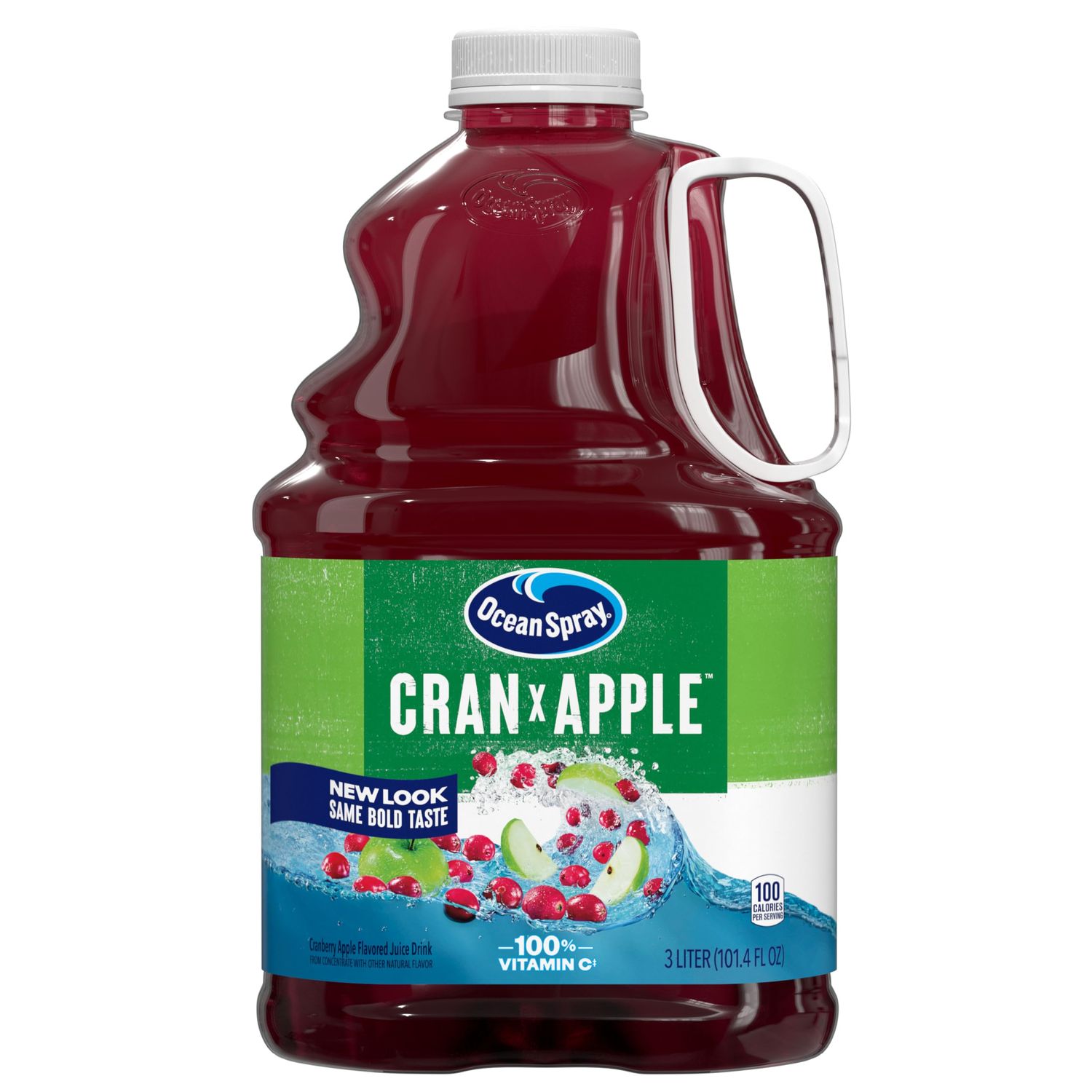 Ocean Spray Cran-Apple Cranberry Apple Juice Drink, 101.4 Fl Oz Bottle (Pack of 1) Package May Vary