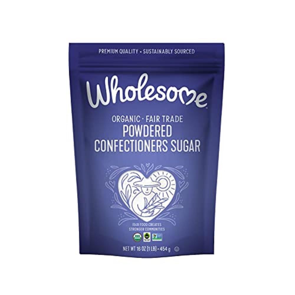 Wholesome Sweeteners 16-Ounce Organic Powdered Confectioners Sugar, Fair Trade, Non GMO, Gluten Free &amp; Vegan, 1 Pack