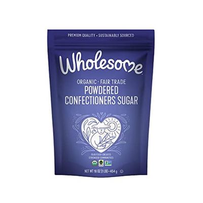 Wholesome Sweeteners 16-Ounce Organic Powdered Confectioners Sugar, Fair Trade, Non GMO, Gluten Free &amp; Vegan, 1 Pack