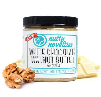 Nutty Novelties White Chocolate Walnut Butter - High Protein, Sweet Walnut Butter - All-Natural, Light Walnut Butter Free of Cholesterol &amp; Preservatives - Pure Walnut Butter - 8 Ounces