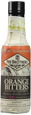 Fee Brothers Gin Barrel-Aged Orange Cocktail Bitters - Aromatic Cocktail Mixer &amp; Concentrated Flavoring, Gluten Free, Vegan-Friendly, 5 fl oz