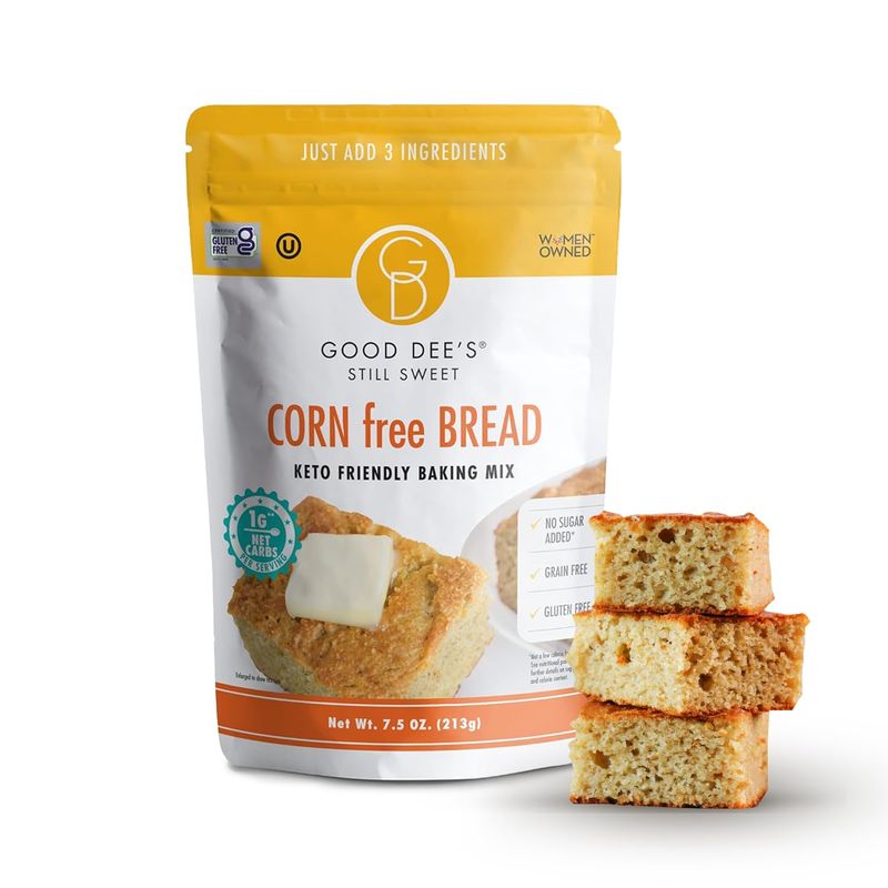 Good Dees Corn Bread Baking Mix - Grain Free, Sugar Free, Gluten Free, Wheat Free, and Low Carb,7.5 Oz