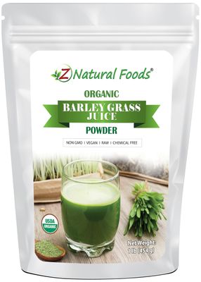 Z Natural Foods Organic Barley Grass Juice Powder, Antioxidant-Rich Organic Grass Powder for Overall Well Being, 100% Natural Superfood, Gluten-Free, Non-GMO, 1 Lb