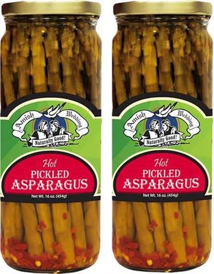 Amish Wedding Hot Pickled Asparagus 16oz (Pack of 2)