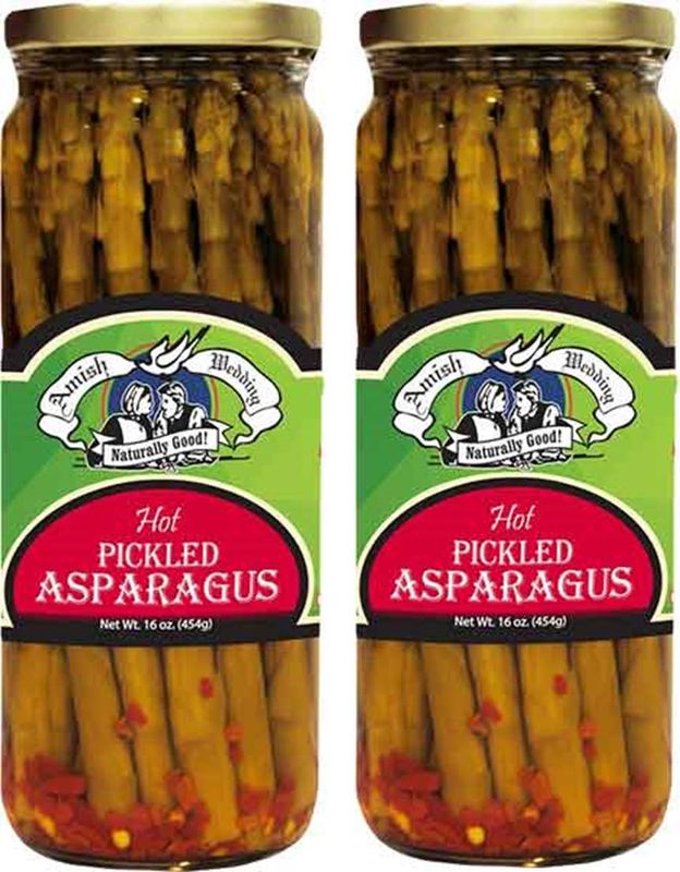 Amish Wedding Hot Pickled Asparagus 16oz (Pack of 2)