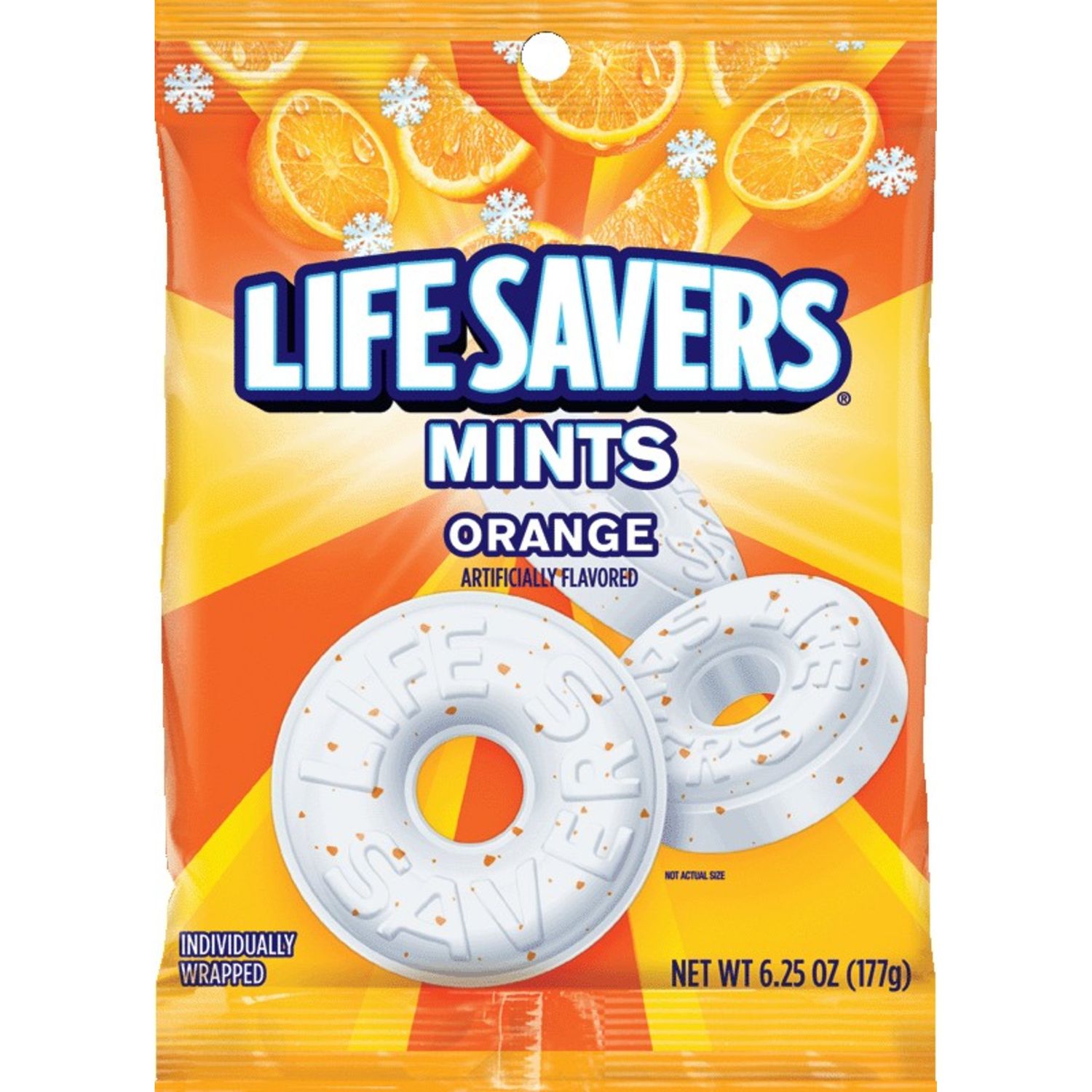 LIFE SAVERS Orange Mints Hard Candy Bag, 6.25 ounce (Pack of 12)