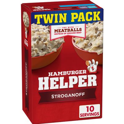 Betty Crocker Hamburger Helper Stroganoff, Pasta &amp; Creamy Sauce Mix, Twin Pack, 13 oz