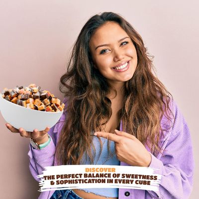 Caramel Cubes 2-Pounds - Assorted Flavors Soft Filled Candy, Individually Wrapped, Bulk Pack (About 150 Count)