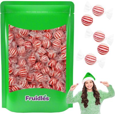 Christmas Red and White Peppermint Balls Holiday Hard Candy, Individually Wrapped (Half-Pound)