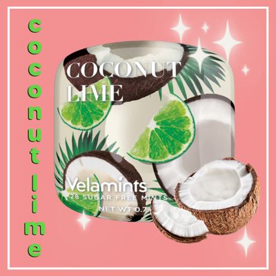 Velamints Sugar Free Mints - Breath Mints Tin Expressions Coconut Lime - Aspartame-Free Sweetened with Stevia, 20 Gram (Pack of 6 Tins)