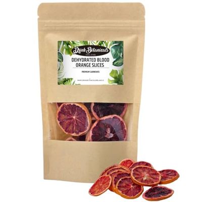 Dehydrated Dried Blood Orange Slices Wheels | 19+ Slices | 100% Natural | Sugar Free, Gluten Free | Dehydrated Citrus for Cocktails, Garnishes, Deserts | 1.76 Oz (50 Grams) | Drink Botanicals Ireland