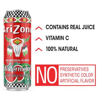AriZona Watermelon Juice Cocktail - Big Can, 22 Fl Oz (Pack of 24)
