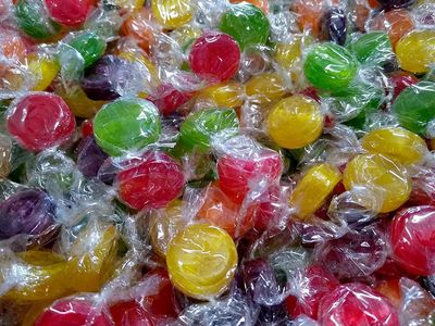 Assorted Fruit Buttons - 4 Pound Bag - Bulk Assorted Candies - Individually Wrapped Candies - By Queen Jax