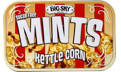 Big Sky Sugar Free Mints Kettlecorn| Sugarfree, No Artificial Colors or Flavors | Kosher Certified, Vegan, Gluten Free | Aspartame &amp; Xylitol Free | 50 Count Tin (Pack of 6)