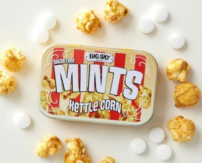 Big Sky Sugar Free Mints Kettlecorn| Sugarfree, No Artificial Colors or Flavors | Kosher Certified, Vegan, Gluten Free | Aspartame & Xylitol Free | 50 Count Tin (Pack of 6)