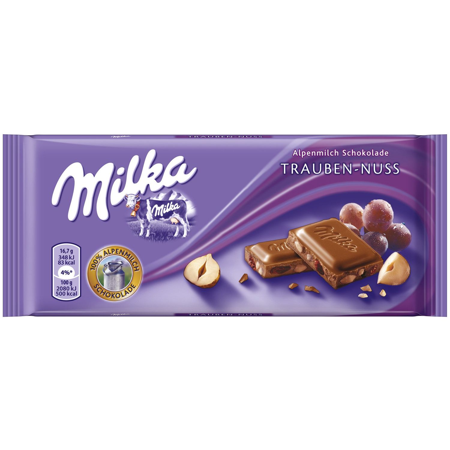 Milka Rasin Nuts Chocolate 100g (Pack of 3)