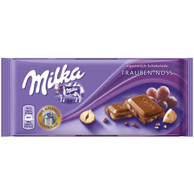 Milka Rasin Nuts Chocolate 100g (Pack of 3)