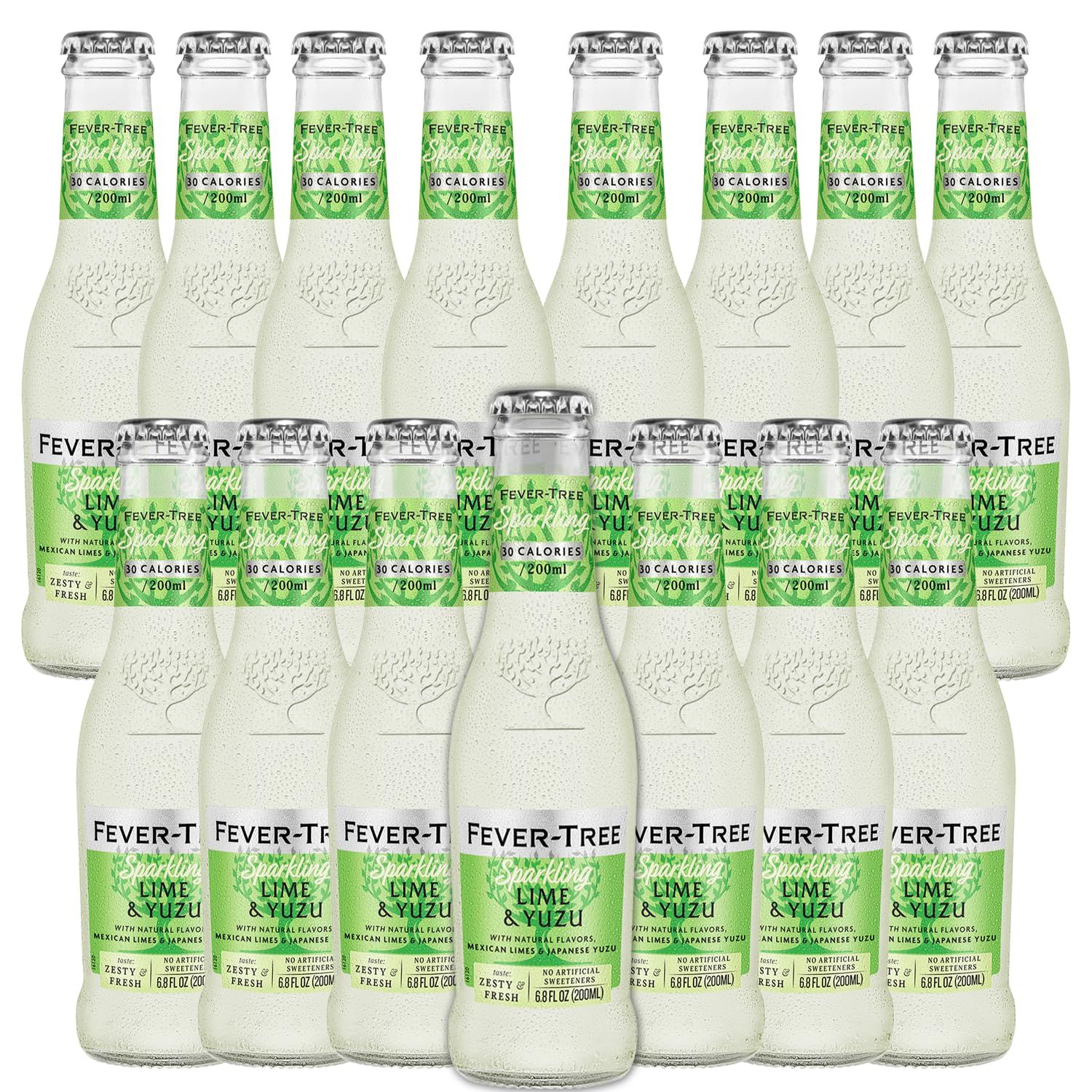 Fever Tree Sparkling Lime and Yuzu - Premium Quality Mixer and Soda - Refreshing Beverage for Cocktails &amp; Mocktails 200ml Bottle