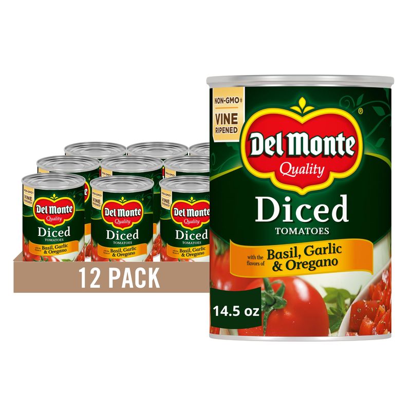 Del Monte Canned Diced Tomatoes, 14.5 Ounce (Pack of 12)