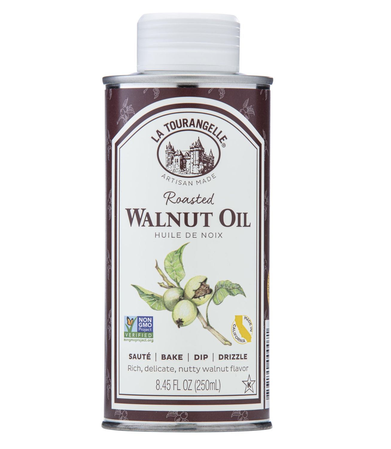 La Tourangelle, Roasted Walnut Oil, Plant-Based Source of Omega-3 Fatty Acid, Cooking, Baking, &amp; Beauty, 8.45 fl oz