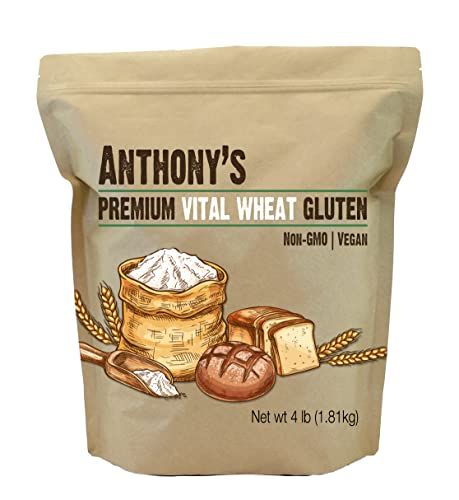 Anthony&#39;s Vital Wheat Gluten, 4 lb, Vegan, Non GMO, Keto Friendly, Low Carb