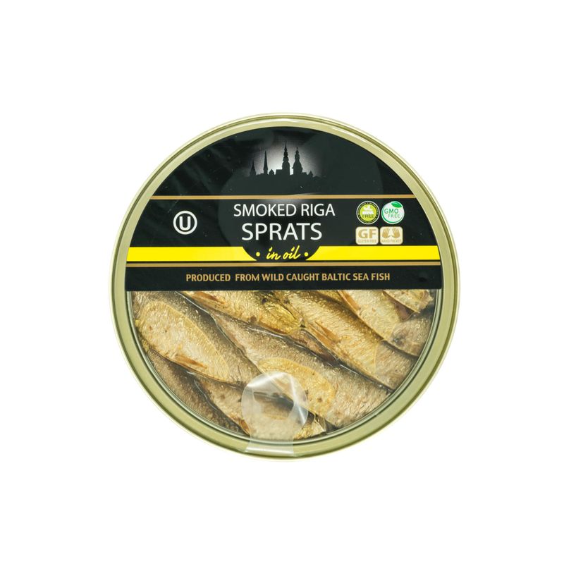 Smoked Riga Sprats in Oil 5.6 Oz. Tin Pack of 12