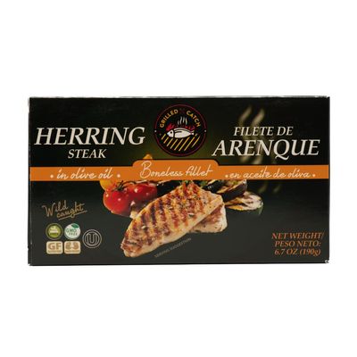 Grilled Catch Herring Boneless Fillet Steak Grilled in Olive Oil 6.7 oz Wild Caught, Kosher, product of Latvia