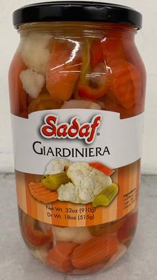 Sadaf Giardiniera Mild - Pickled vegetables in jar - Giardiniera Mix - Marinated Vegetables - Pickled Vegetable Relish - 32 oz
