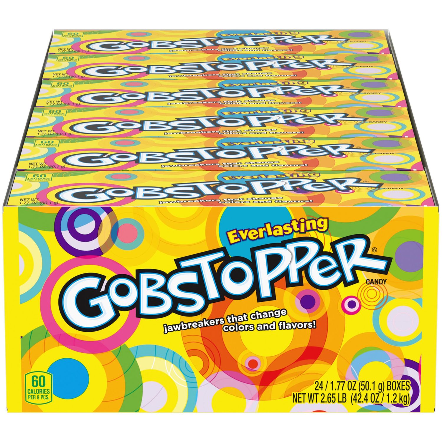 Wonka Everlasting Gobstopper, Candy, Jawbreaker Candy, 5 oz (12 ct)