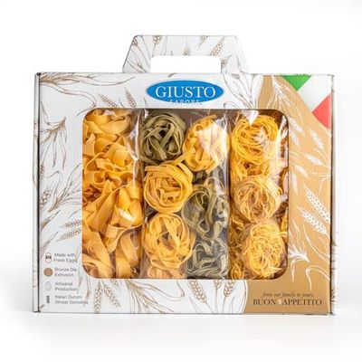 Giusto Sapore Pasta Gift Set - Imported From Italy - Perfect for The Foodie In Your Life - Classic Trio Pappardelle, Tagliatelle &amp; Tagliolino