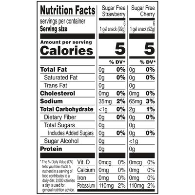 Snack Pack Sugar-Free Strawberry &amp; Cherry Flavored Low Calorie Juicy Gels Family Pack, 3.25 oz 12 ct