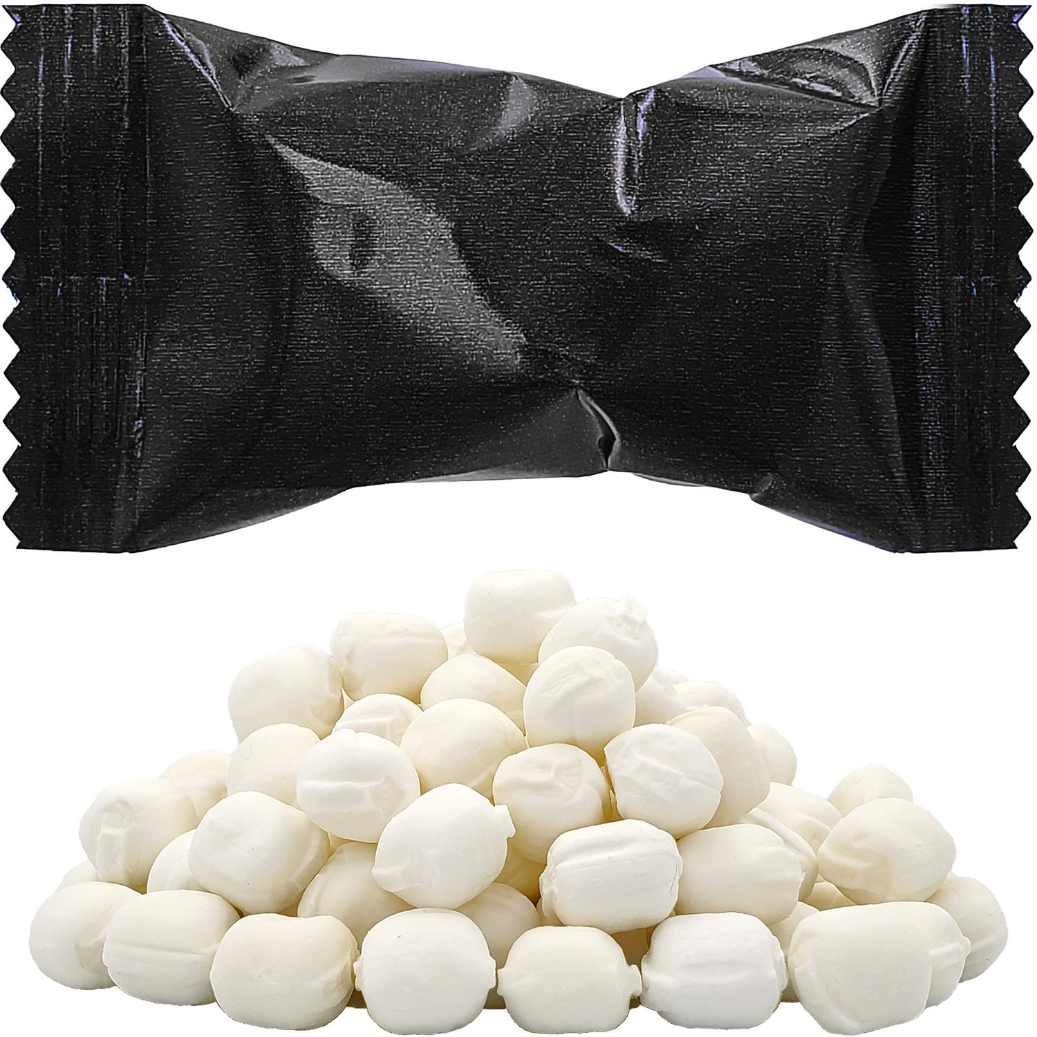 The Dreidel Company Black Buttermints, Mint Candies, After Dinner Mints, Butter Mint Candy, Fat-Free, Individually Wrapped (55 Pieces)