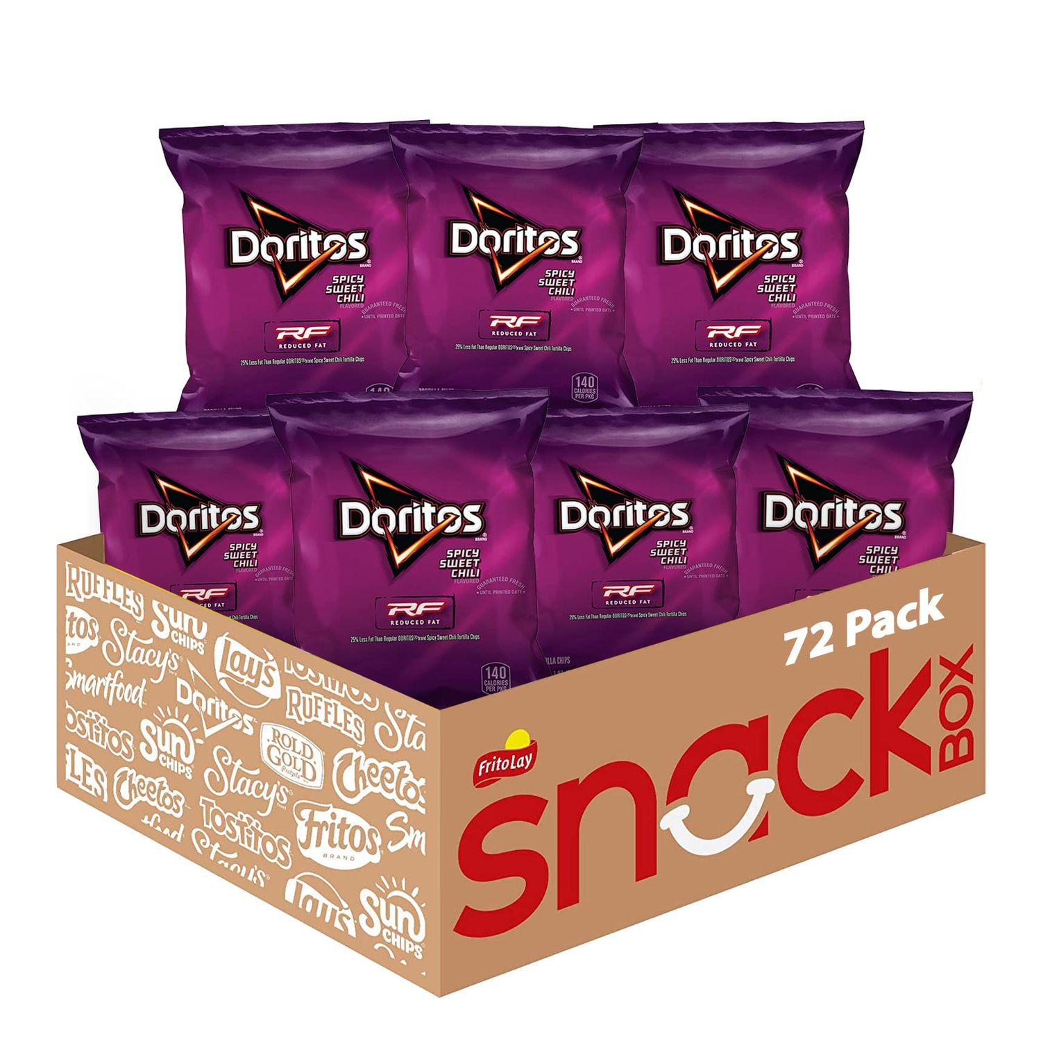 Doritos Flavored Tortilla Chips, Reduced Fat Spicy Sweet Chili, 72 Count