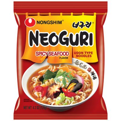 Nongshim Neoguri Spicy Seafood Ramen Noodle Soup, 16 Pack, Microwaveable Ramyun Instant Noodle Cup, Bold &amp; Spicy Chili Peppers