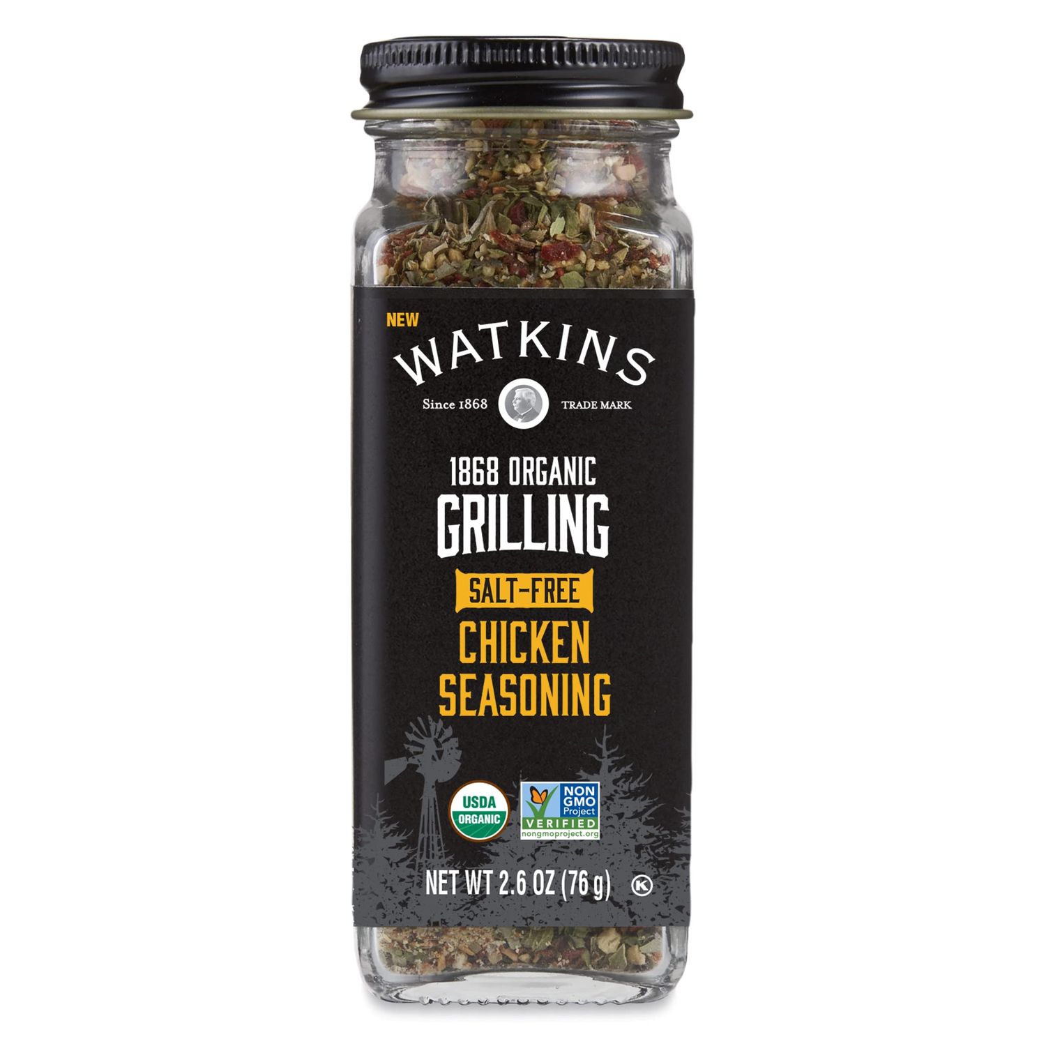 Watkins Salt-Free Organic Chicken Seasoning, 2.6 oz, 1-Pack