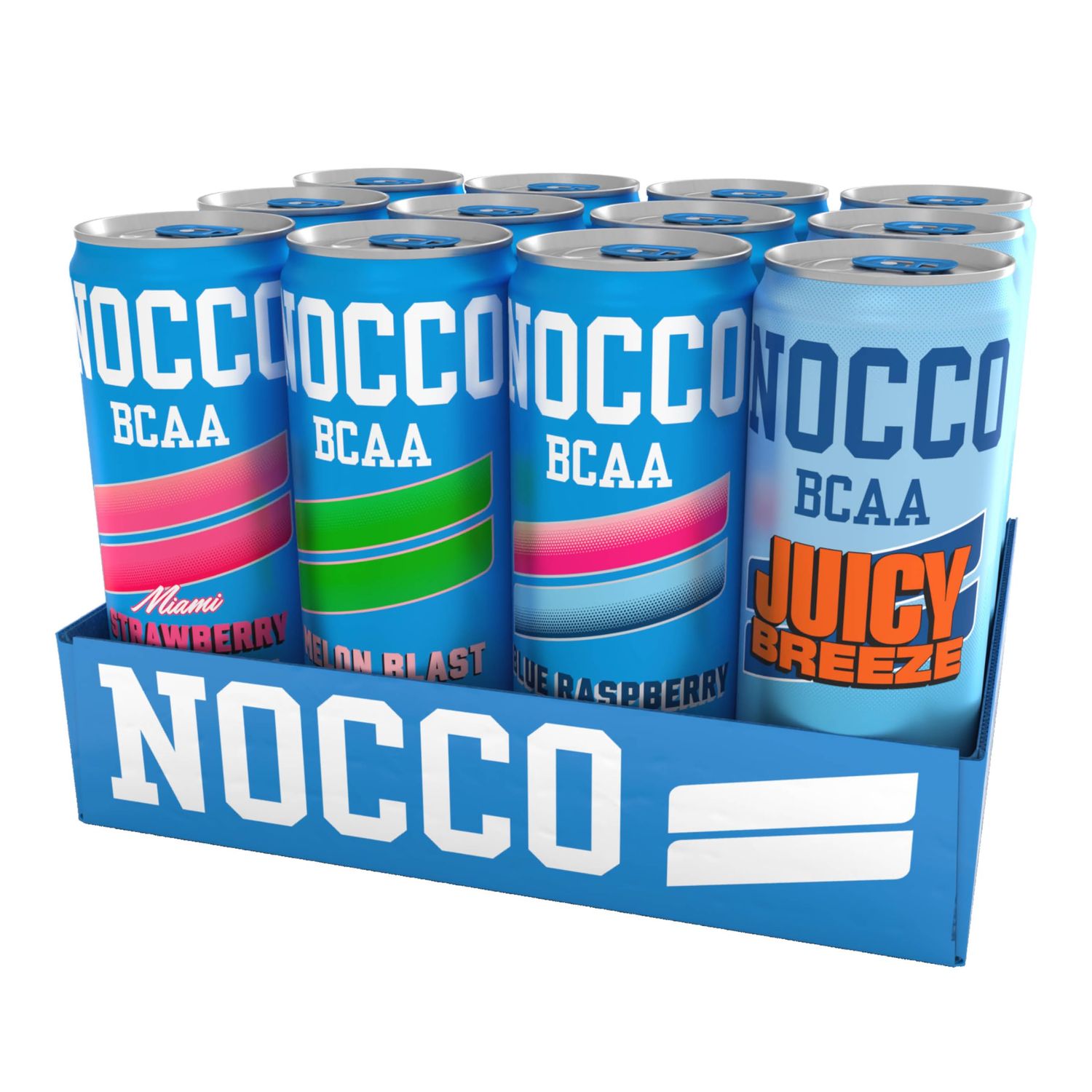 NOCCO BCAA Energy Drink Summer Variety Pack - 12 Fl Oz (Pack of 12)