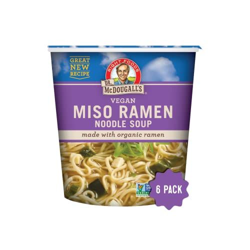 Dr. McDougall&#39;s Vegan Miso Ramen Soup - Instant Ramen Noodles Cups - Organic Instant Noodles - Vegan Ramen - Noodle Soup - Vegetarian Ramen Soup - 1.9 Ounces - 6 Pack