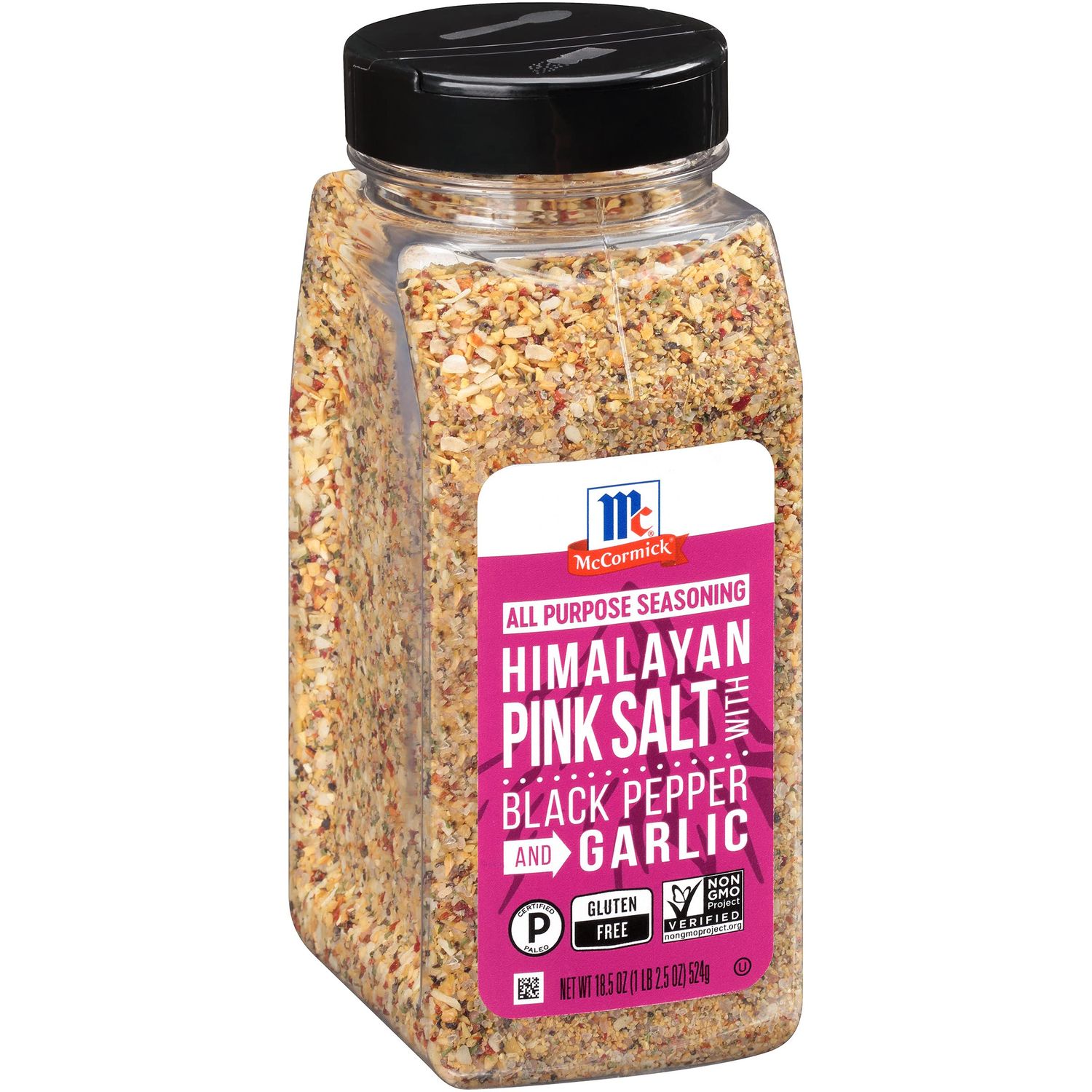 McCormick Himalayan Pink Salt with Black Pepper and Garlic All Purpose Seasoning, 18.5 oz